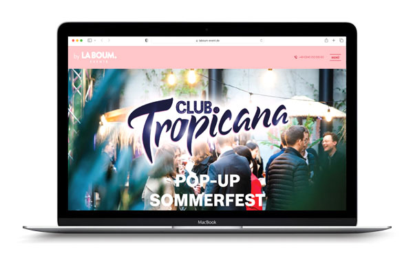 Website Design - Landingpage Club Tropicana für LaBoum Events